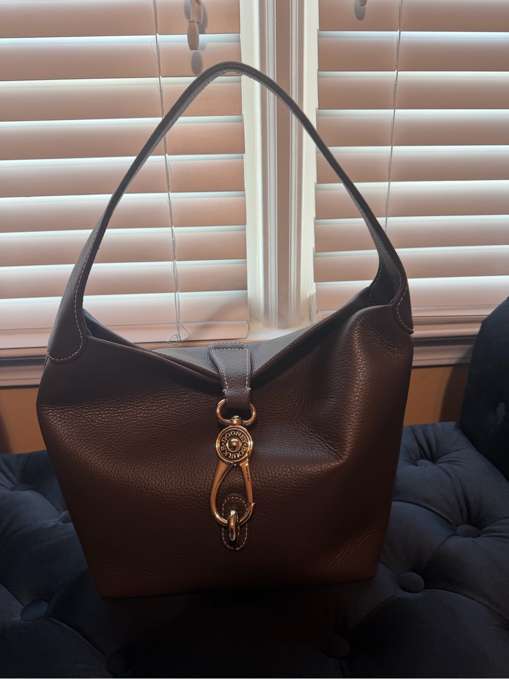 Dooney & Bourke Classic Pebble Brown Leather Hobo Bag